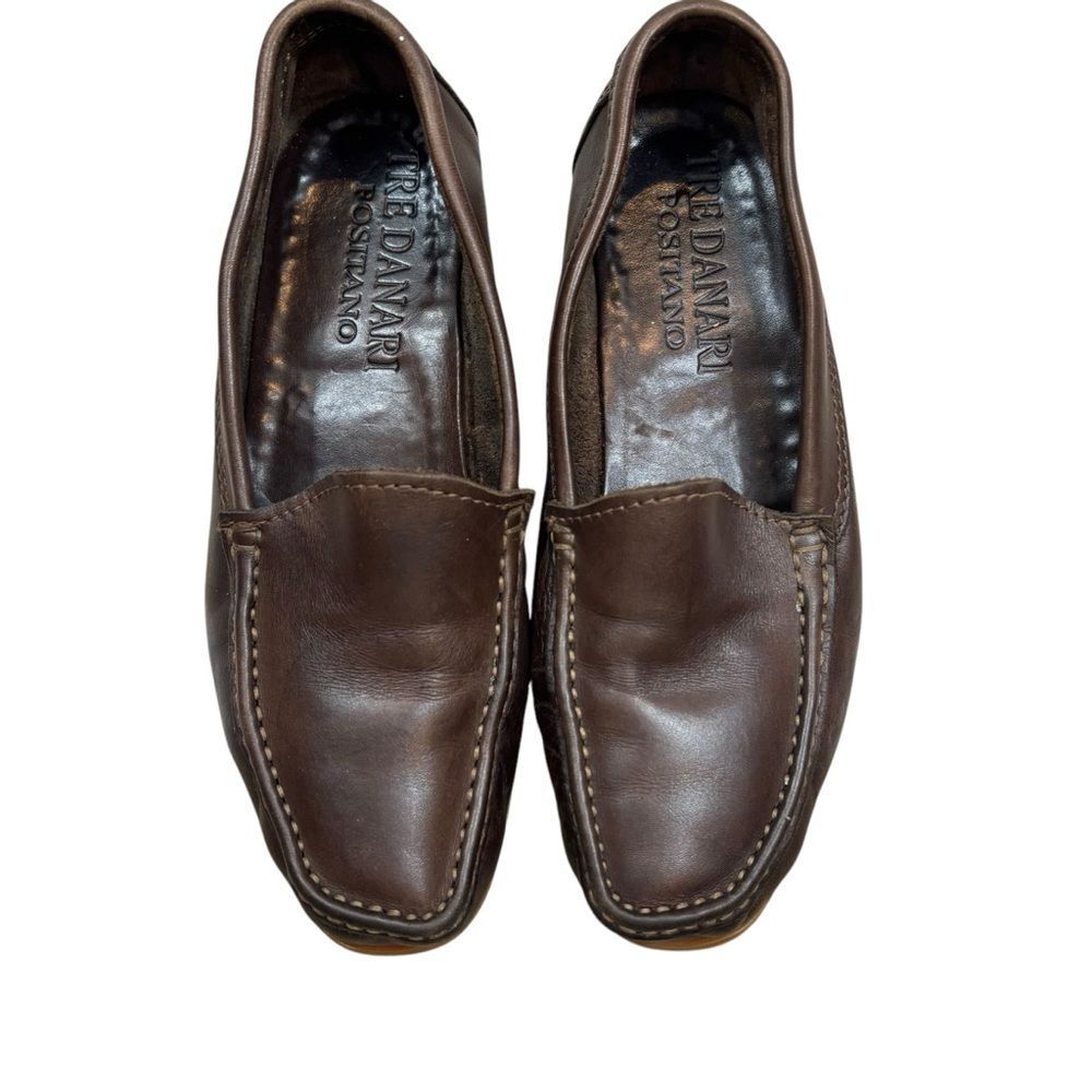 Ladies Tre Danari Positano Brown Leather Driving Loafers Size 38